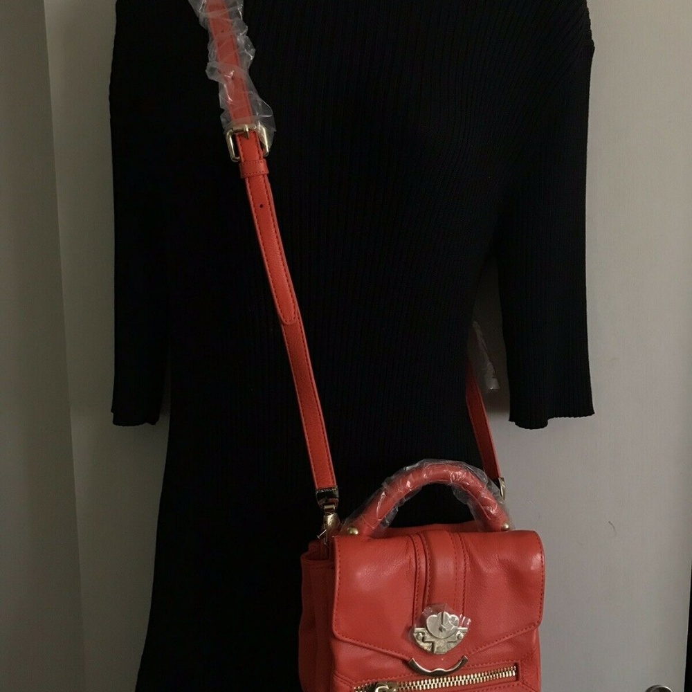 Cynthia Rowley Bright Red-Orange Mini Crossbody Ba - Picture 2 of 8